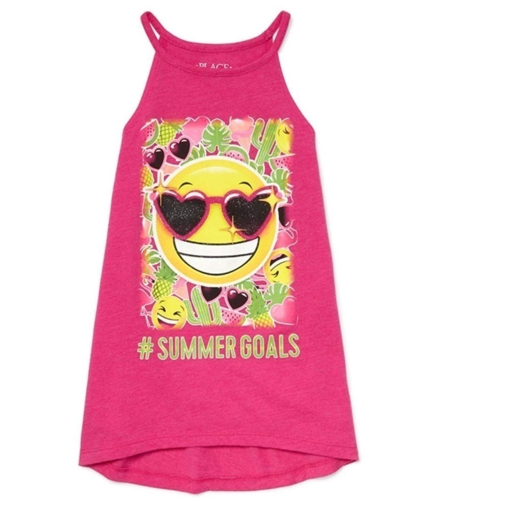 🍍 The Children’s Place NWT Pink Emoji Tank Top XS